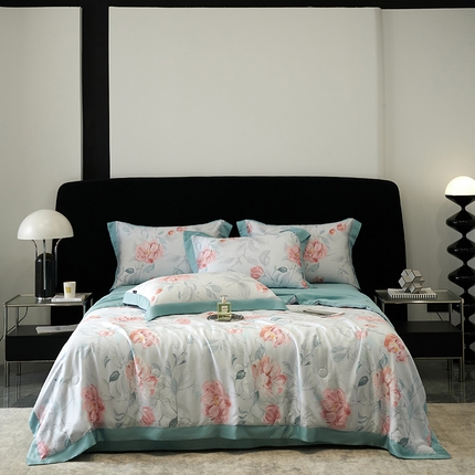 91家纺网 家纺一手货源 找家纺 （总）时亿家居 2024新款兰精天丝印花夏被四件套