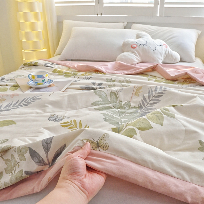 91家纺网 家纺一手货源 找家纺 德芙 2024新款全棉小碎花夏被被子被芯 万顷琉璃