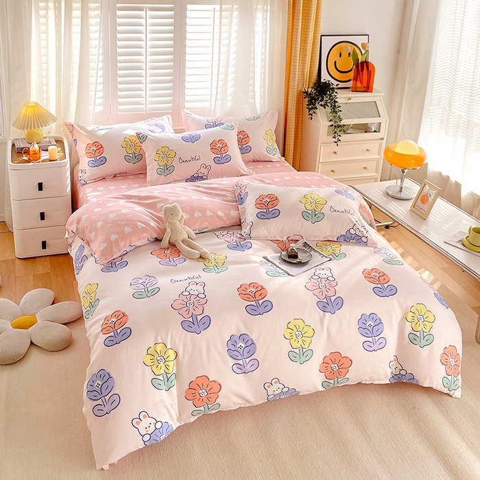 91家纺网 家纺一手货源 找家纺 美宜家 2025新款植物羊绒加厚斜纹磨毛单被套 青青花田