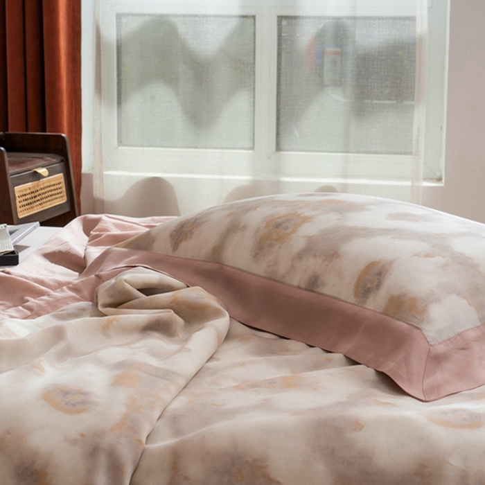 91家纺网 家纺一手货源 找家纺 黛舒家居 2024新款莱赛尔天丝大豆夏被四件套 未央