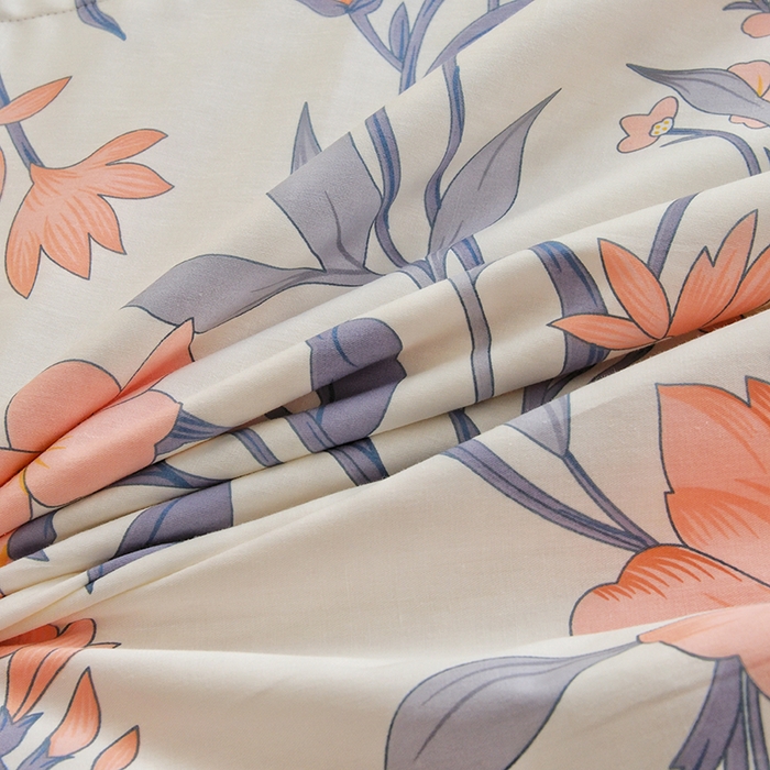 91家纺网 家纺一手货源 找家纺 德芙 2024新款全棉小碎花夏被被子被芯 杏雨梨花