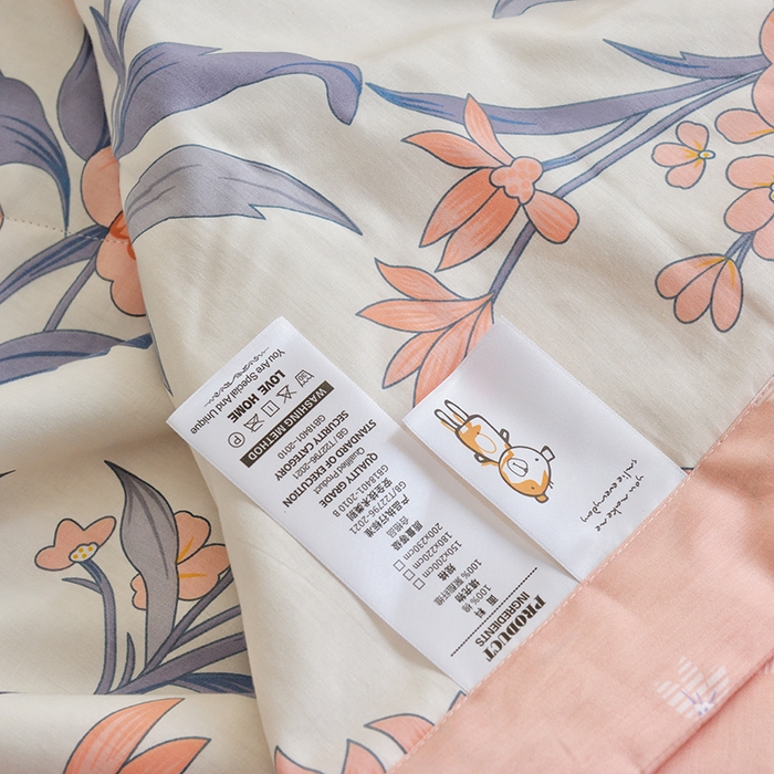 91家纺网 家纺一手货源 找家纺 德芙 2024新款全棉小碎花夏被被子被芯 杏雨梨花