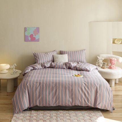 网客家纺 2024新款全棉条纹印花四件套 炙热