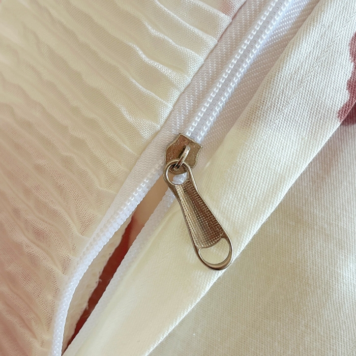 91家纺网 家纺一手货源 找家纺 添越 2024小清新韩版蕾丝花边纯棉夹棉床盖三件套全棉-怦然心动-粉