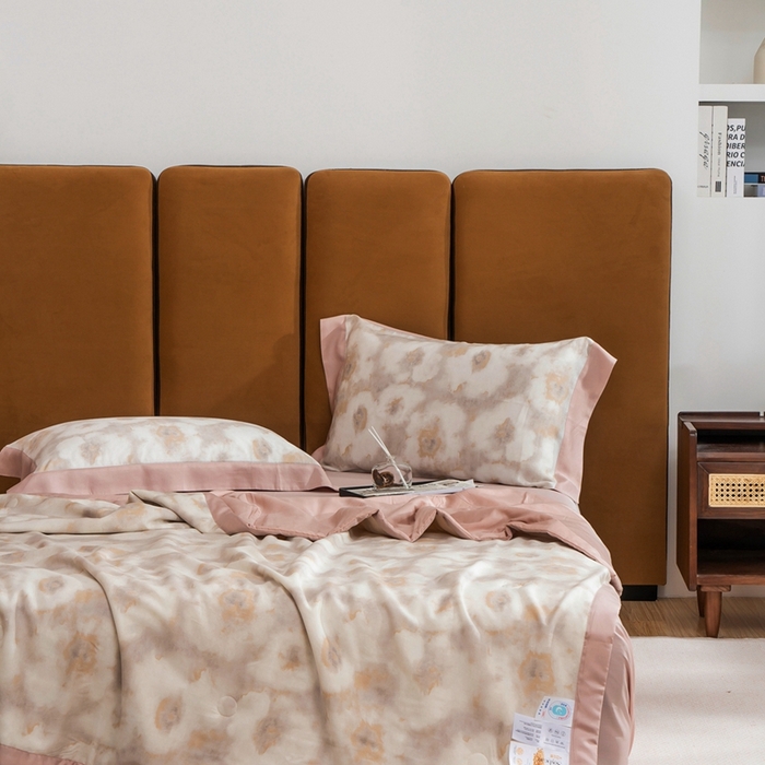 91家纺网 家纺一手货源 找家纺 黛舒家居 2024新款莱赛尔天丝大豆夏被四件套 未央