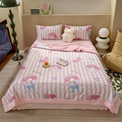 91家纺网 家纺一手货源 找家纺 （总）大彩 2024新款全棉豆豆绒大豆夏凉被