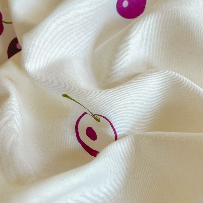 91家纺网 家纺一手货源 找家纺 添越 2024小清新韩版蕾丝花边纯棉夹棉床盖三件套全棉-紫色小樱桃