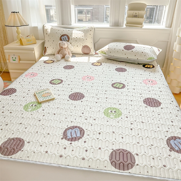 91家纺网 家纺一手货源 找家纺 慕尚家纺 2025新款凉感丝印花乳胶凉席 m豆