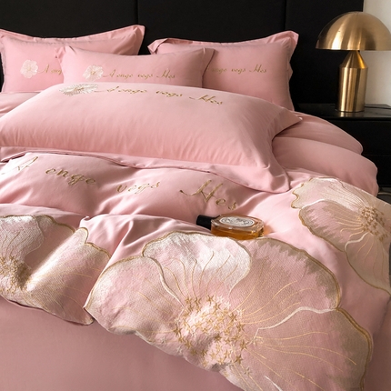 91家纺网 家纺一手货源 找家纺 你好美丽 2025新款水洗真丝刺绣绮梦四件套 绮梦玉