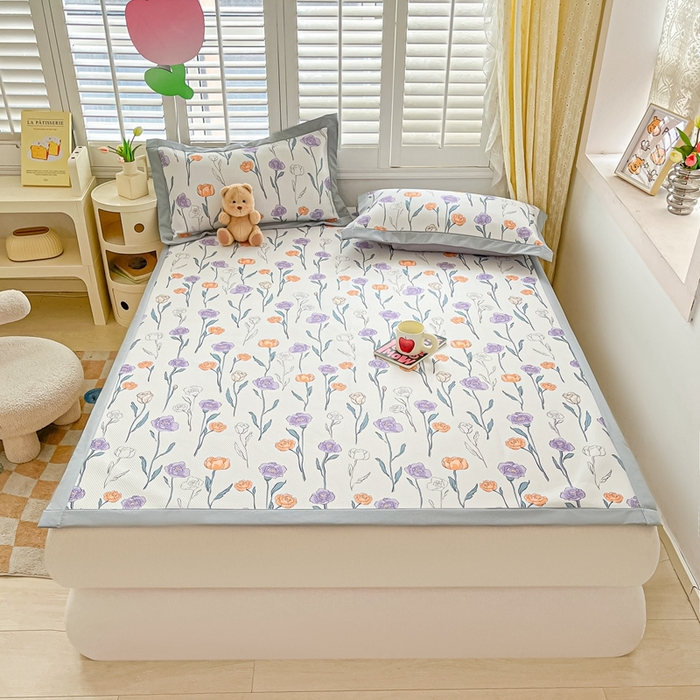 91家纺网 家纺一手货源 找家纺 星座-2025大斜纹复合冰丝凉席 恋恋花语