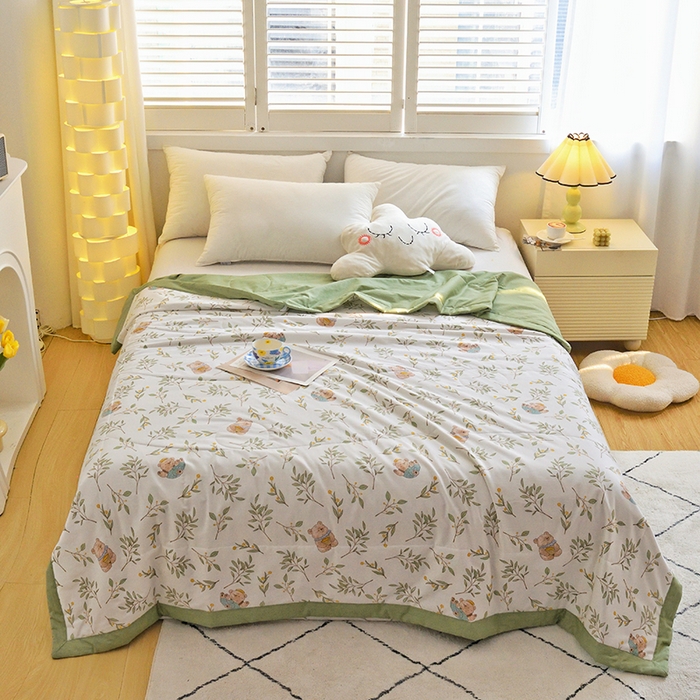 91家纺网 家纺一手货源 找家纺 德芙 2024新款全棉小碎花夏被被子被芯 琪花玉树