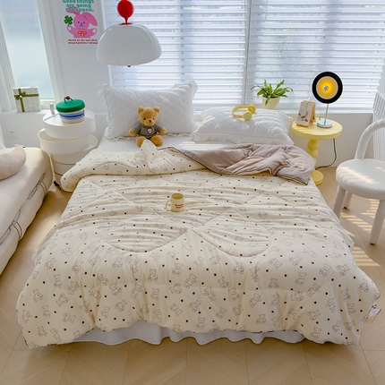 91家纺网 家纺一手货源 找家纺 蓝冰家纺 2024新款夏被 小熊院长