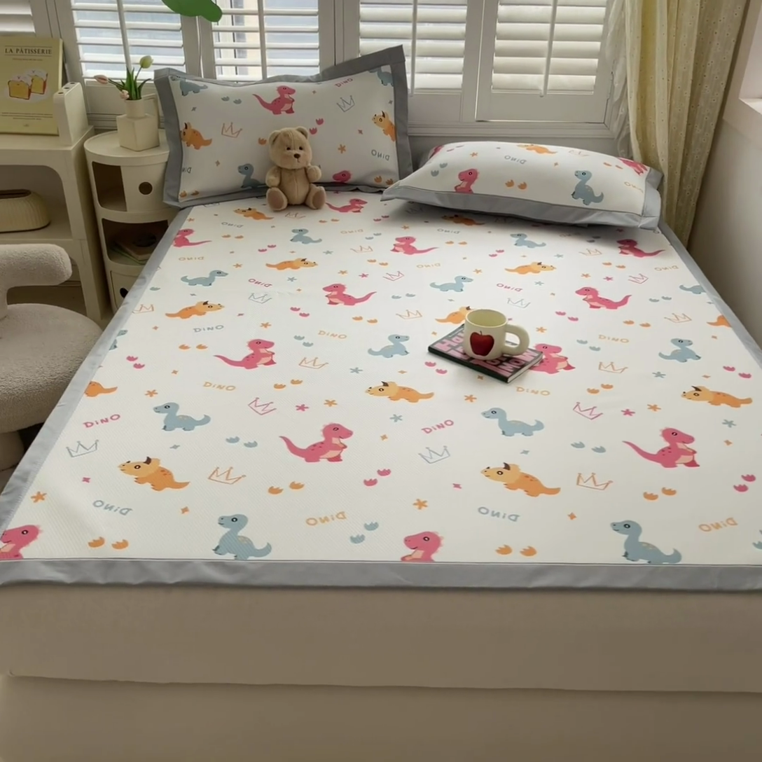 91家纺网 家纺一手货源 找家纺 星座-2025大斜纹复合冰丝凉席 可可龙