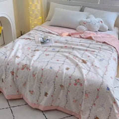 91家纺网 家纺一手货源 找家纺 德芙 2024新款全棉小碎花夏被被子被芯 竹烟波月