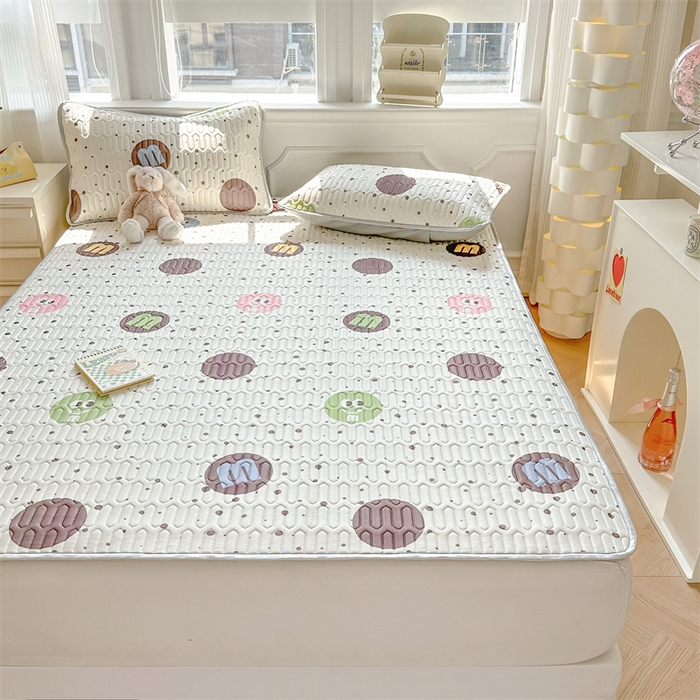 91家纺网 家纺一手货源 找家纺 慕尚家纺 2025新款凉感丝印花乳胶凉席 m豆