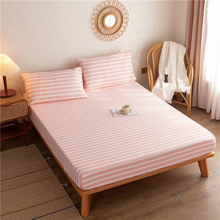 91家纺网 家纺一手货源 找家纺 金泰莱 2025新款全棉老粗布床笠纯棉床笠全棉床笠 粉代