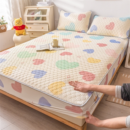 91家纺网 家纺一手货源 找家纺 （总）小萌虎 2024新款冰丝胶质凉席-床笠款