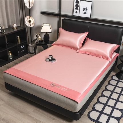 91家纺网 家纺一手货源 找家纺 （总）全季2024新款5A加厚加密艾草碳光席冰丝席-床笠款