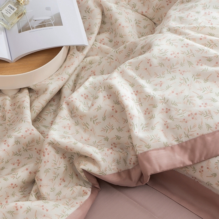 91家纺网 家纺一手货源 找家纺 黛舒家居 2024新款莱赛尔天丝大豆夏被四件套 梦瑾