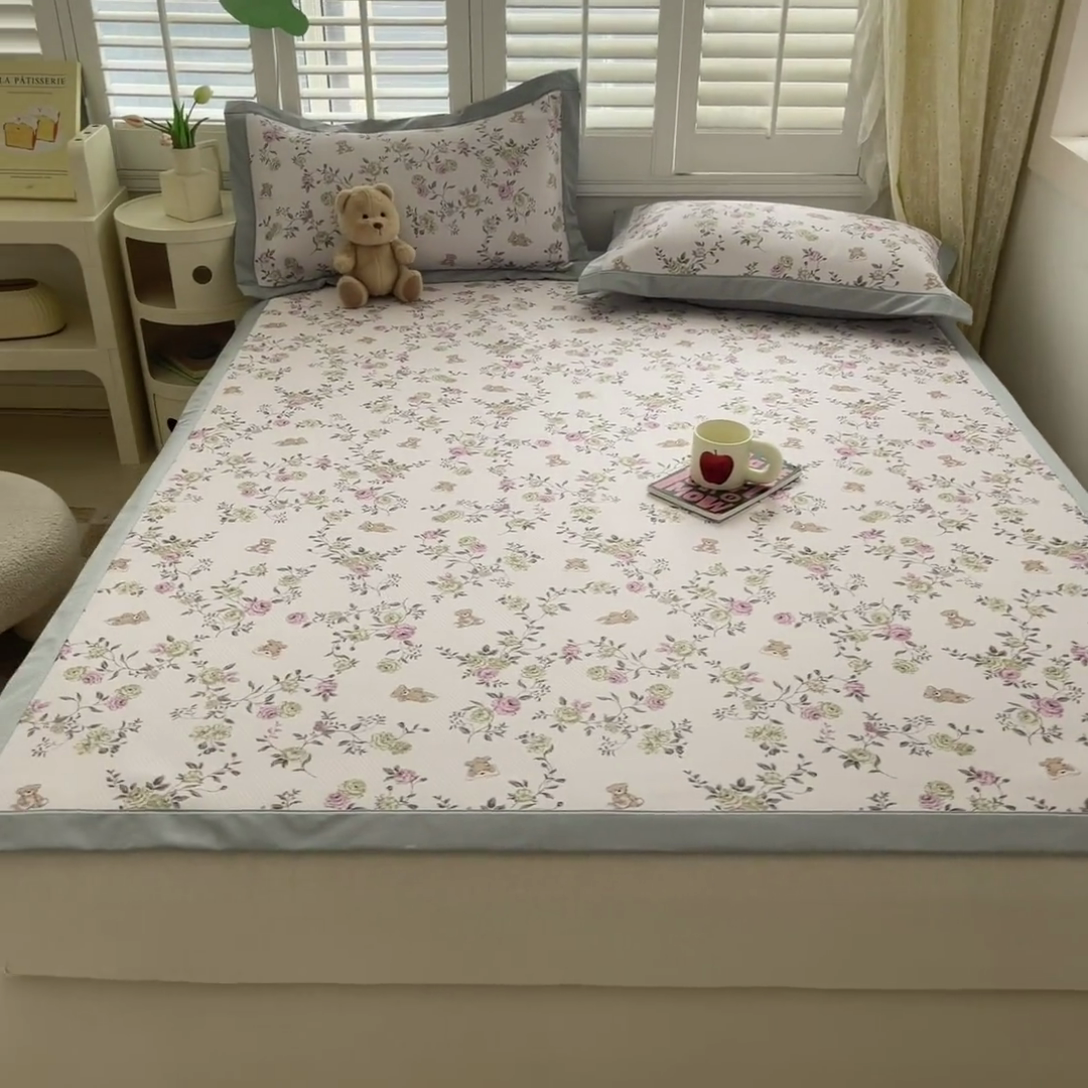 91家纺网 家纺一手货源 找家纺 星座-2025大斜纹复合冰丝凉席 小熊花园