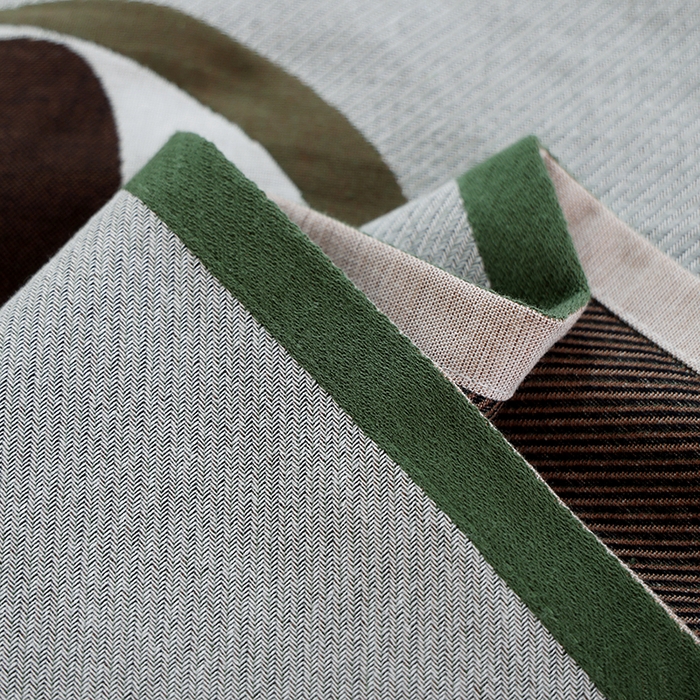 91家纺网 家纺一手货源 找家纺 朴尔毛巾被2024年新品全棉细纱编织纹AB版透气枕巾 花萌萌-绿52*78cm