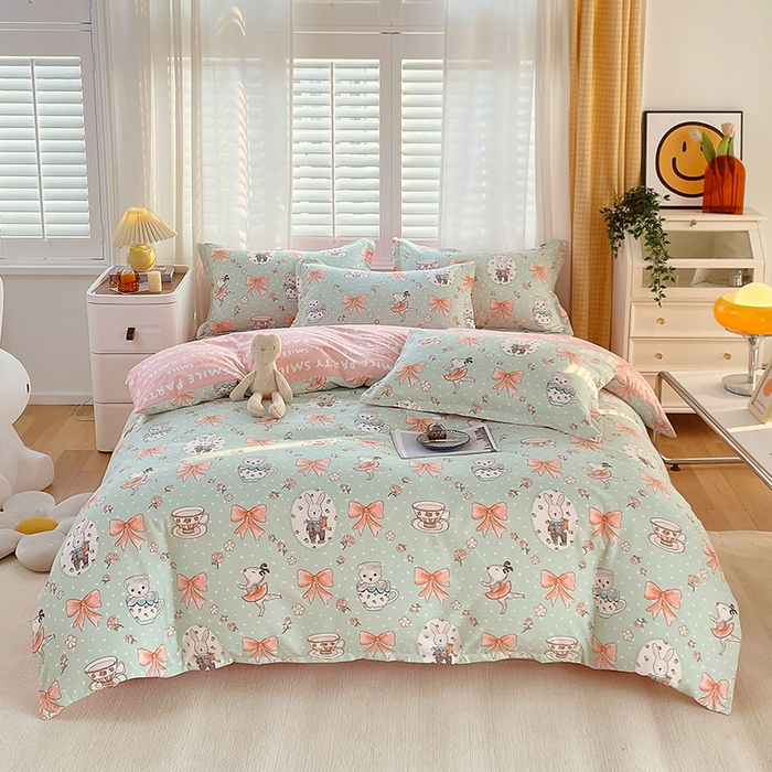 91家纺网 家纺一手货源 找家纺 美宜家 2025新款植物羊绒加厚斜纹磨毛单被套 初享时光