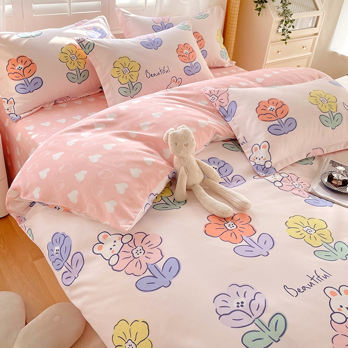 91家纺网 家纺一手货源 找家纺 美宜家 2025新款植物羊绒加厚斜纹磨毛单被套 青青花田