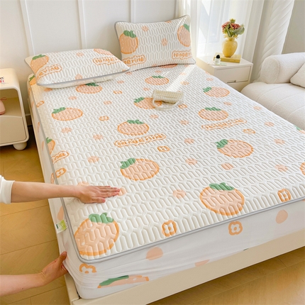 91家纺网 家纺一手货源 找家纺 （总）湘之帛 2024直播新款加厚印花凉感丝乳胶凉席床笠款三件套