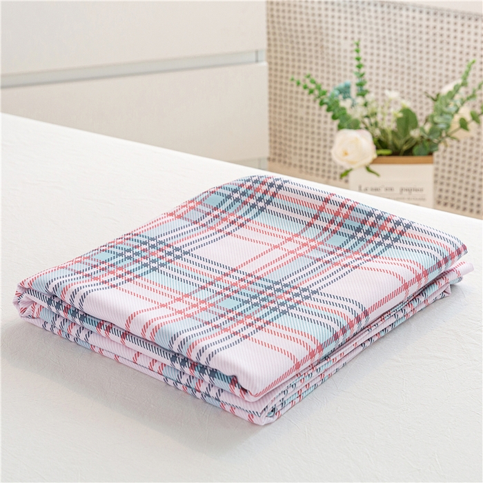 91家纺网 家纺一手货源 找家纺 金泰莱 2025新款印花竹纤维凉席三件套软凉席竹席盖毯子 欢乐羊-粉