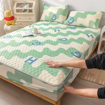 91家纺网 家纺一手货源 找家纺 （总）小萌虎 2024新款冰丝胶质凉席-床笠款