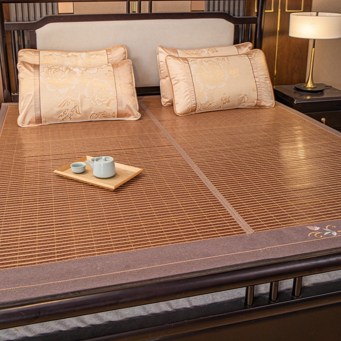 91家纺网 家纺一手货源 找家纺 （总）新月家纺（锦威郎） 2024新款3+1红宝石冰丝竹席