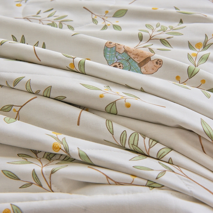 91家纺网 家纺一手货源 找家纺 德芙 2024新款全棉小碎花夏被被子被芯 琪花玉树