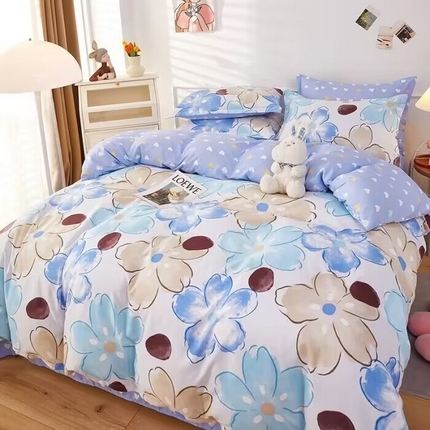 美宜家 2025新款植物羊绒加厚斜纹磨毛单被套 海棠花语