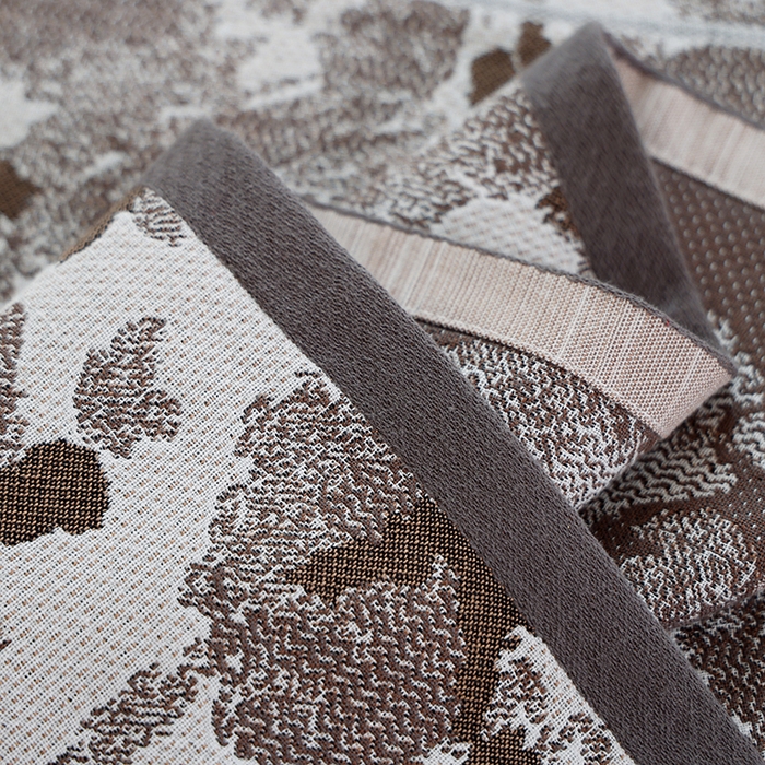 91家纺网 家纺一手货源 找家纺 朴尔毛巾被2024年新品全棉细纱编织纹AB版透气枕巾 写意江南-咖52*78cm