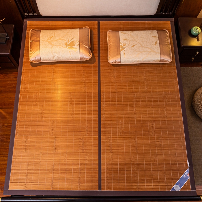 91家纺网 家纺一手货源 找家纺 新月家纺（锦威郎） 2024新款夏季竹席冰藤折叠双面席子 4.0碳化