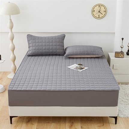 91家纺网 家纺一手货源 找家纺 恒尚居 2024新款水洗棉大豆夹棉床笠 深灰色