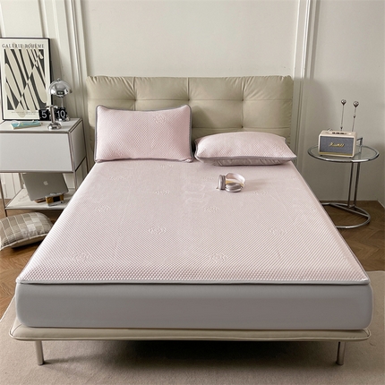 91家纺网 家纺一手货源 找家纺 （总）卡初家居（原微来） 2025新款抗菌冰豆豆花朵系列床笠床裙款凉席