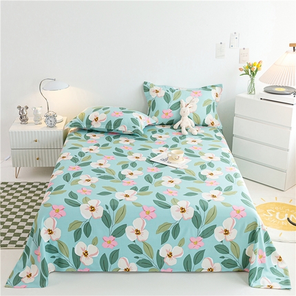 91家纺网 家纺一手货源 找家纺 金泰莱 2025新款印花竹纤维凉席三件套软凉席竹席盖毯子 甜茶-绿