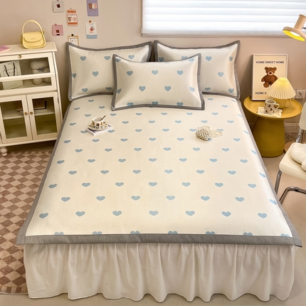 91家纺网 家纺一手货源 找家纺 （总）懒猫家纺 2024新款600D数码印花冰藤凉席-床单款