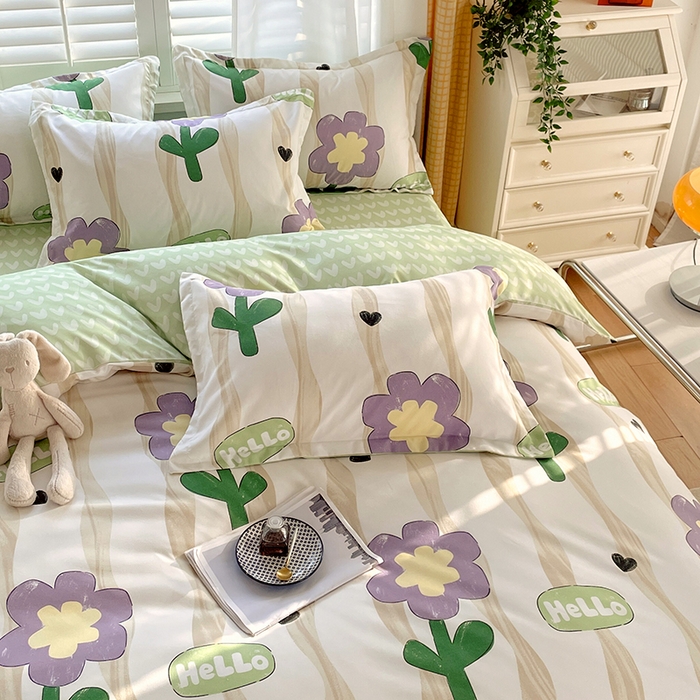 91家纺网 家纺一手货源 找家纺 美宜家 2025新款植物羊绒加厚斜纹磨毛单被套 春意阑珊