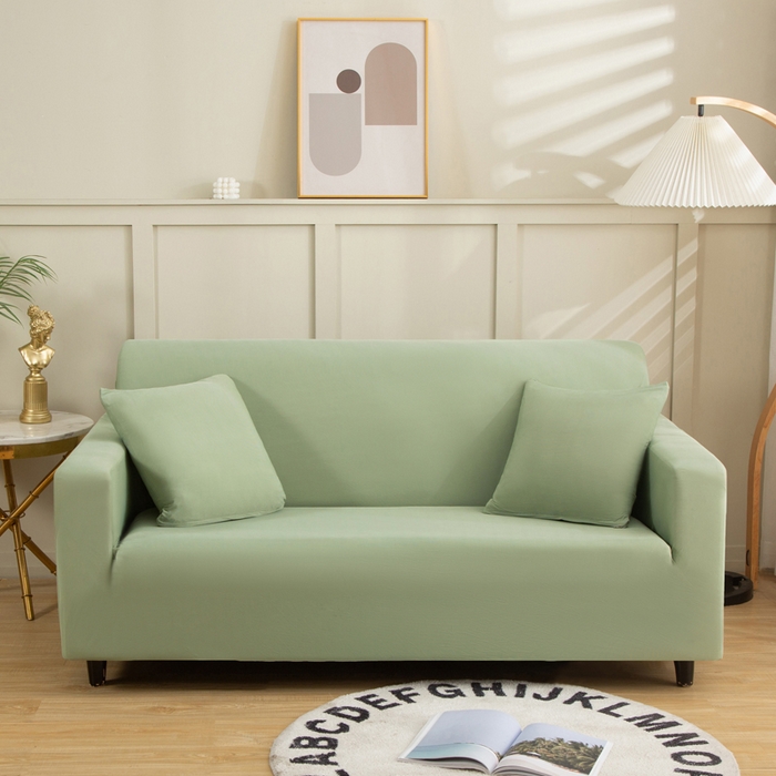 91家纺网 家纺一手货源 找家纺 兴妮雅家纺 2024新款凉感丝沙发套 凉感丝豆绿