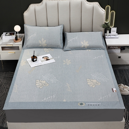 91家纺网 家纺一手货源 找家纺 新月家纺（锦威郎） 2024新款防滑无纺布牛奶冰丝席 芭蕉叶