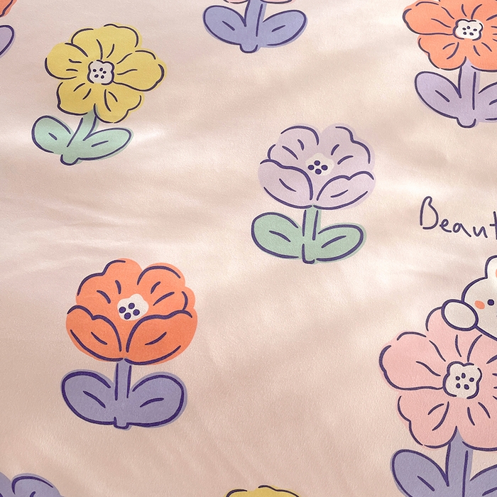 91家纺网 家纺一手货源 找家纺 美宜家 2025新款植物羊绒加厚斜纹磨毛单被套 青青花田