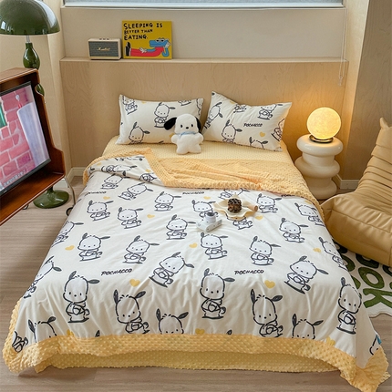 91家纺网 家纺一手货源 找家纺 （总）大彩 2024新款全棉豆豆绒大豆夏凉被