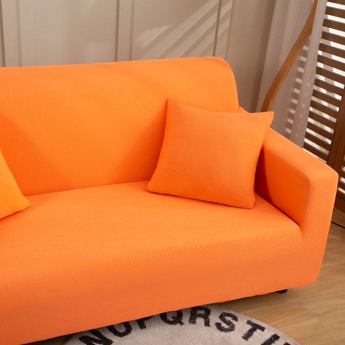 91家纺网 家纺一手货源 找家纺 兴妮雅家纺 2024新款凉感丝沙发套 凉感丝桔色