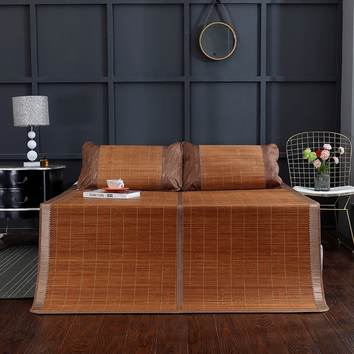 91家纺网 家纺一手货源 找家纺 新月家纺（锦威郎） 2024新款夏季竹席冰藤折叠双面席子 碳化席