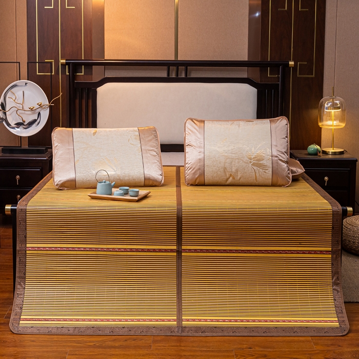 91家纺网 家纺一手货源 找家纺 新月家纺（锦威郎） 2024新款夏季竹席冰藤折叠双面席子 黄金海岸3