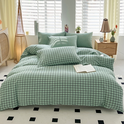 梦莱斯 2024新款亲肤水洗棉四件套 科迪绿