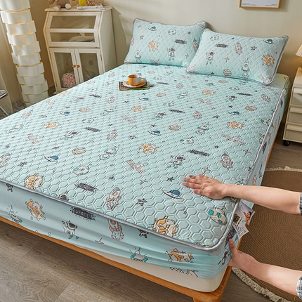 91家纺网 家纺一手货源 找家纺 （总）小萌虎 2024新款冰丝胶质凉席-床笠款