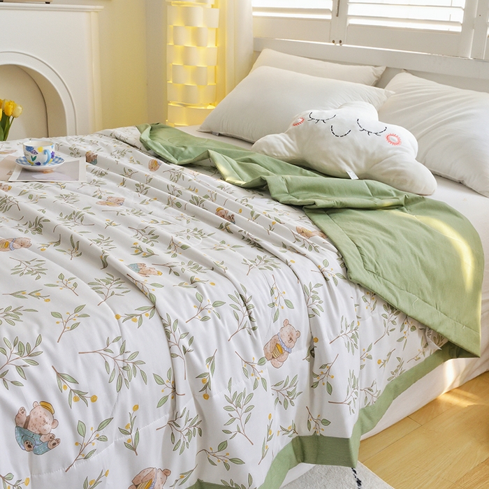 91家纺网 家纺一手货源 找家纺 德芙 2024新款全棉小碎花夏被被子被芯 琪花玉树